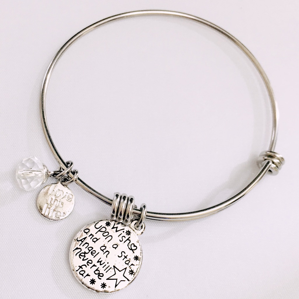 Love This Life Angel Charm Silver Bracelet